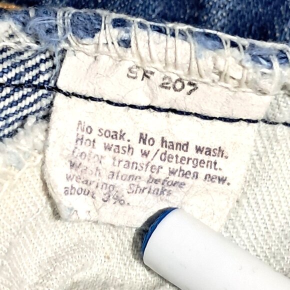 Vintage 70s Levis 517 Jeans Flared Blue Denim Orange Tab 30x28 646 0217 USA - Picture 3 of 11